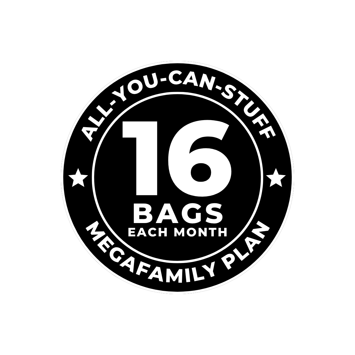 $299 MegaFamily Plan Monthly Laundry Service: 16 "All-You-Can-Stuff" Bags