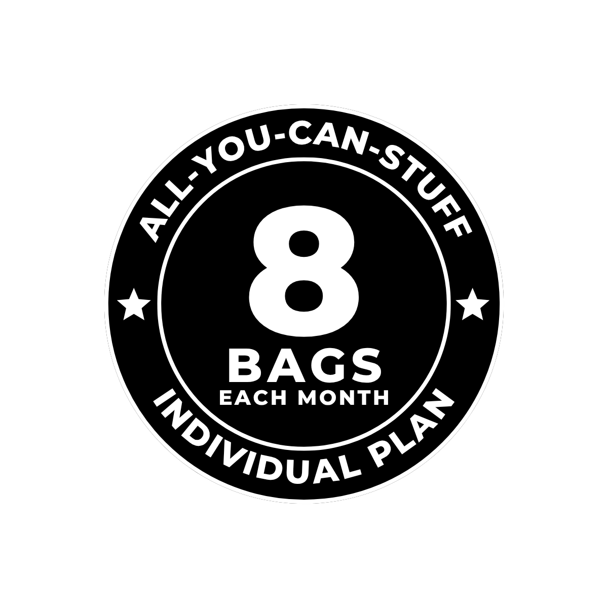 $199 Individual Plan Monthly Laundry Service: 8 "All-You-Can-Stuff" Bags