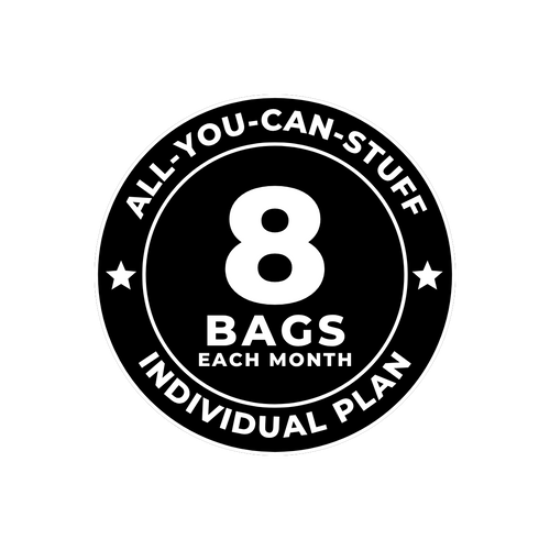 $199 Individual Plan Monthly Laundry Service: 8 "All-You-Can-Stuff" Bags