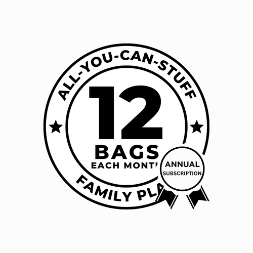 $2,999 Family Plan Annual Laundry Service: 12 "All-You-Can-Stuff" Bags