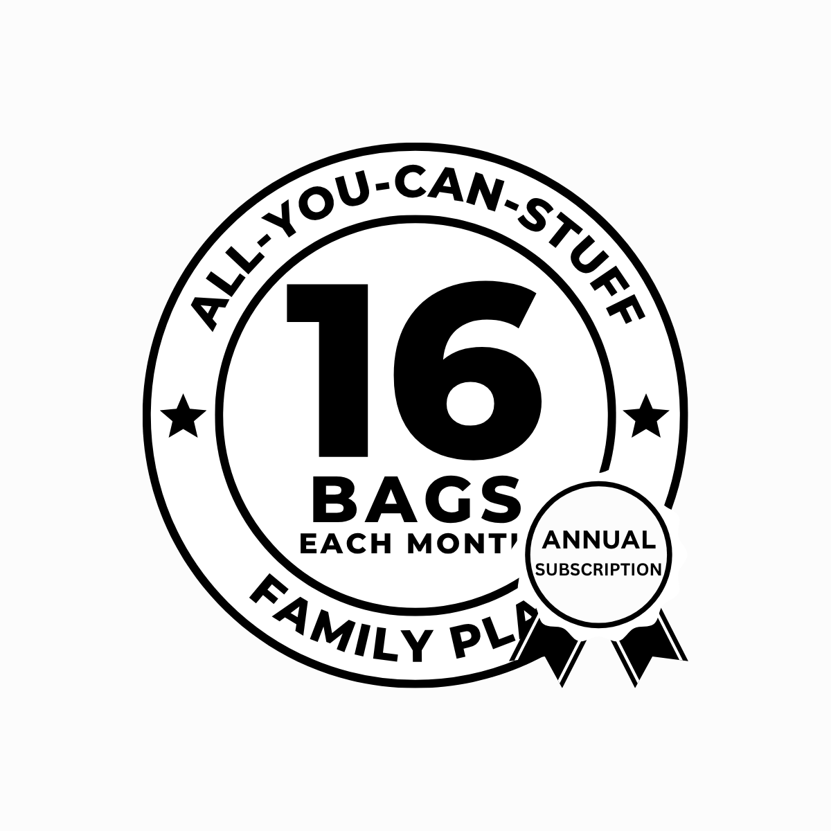 $3,599 MegaFamily Plan Annual Laundry Service: 16 "All-You-Can-Stuff" Bags